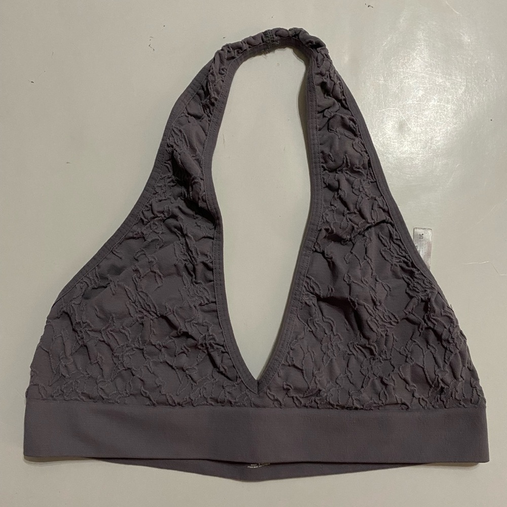 Grey halter bralette